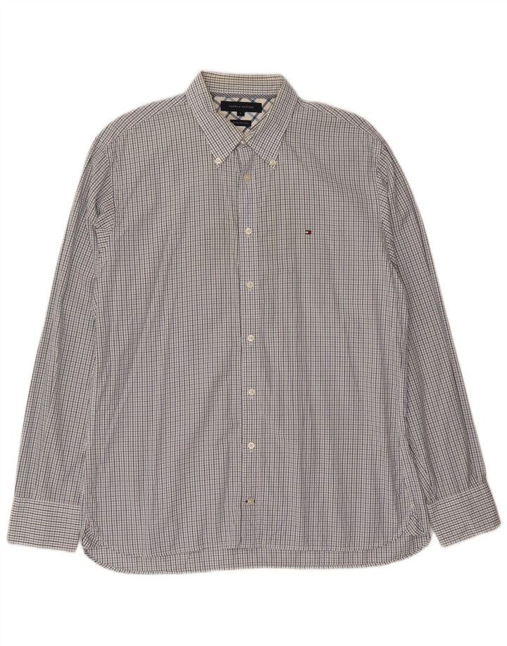 TOMMY HILFIGER Mens Shirt Large Blue Check