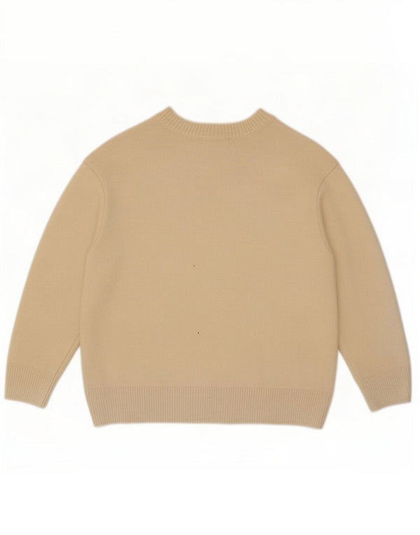 Maglione girocollo oversize da donna Zara con maniche a 3/4 UK 10 piccolo Beige
