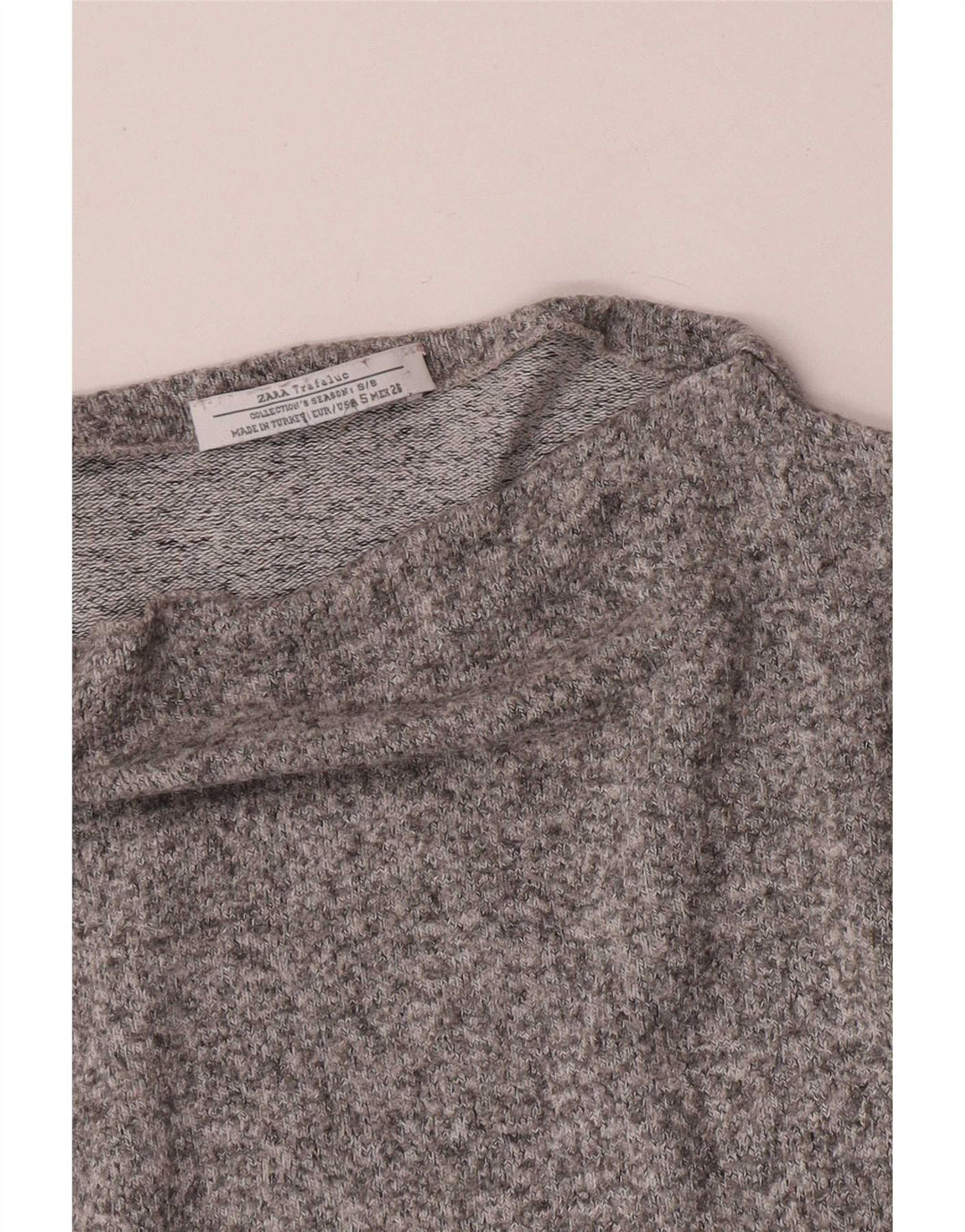 Top Zara da donna oversize a maniche lunghe UK 10 piccolo grigio chiazzato