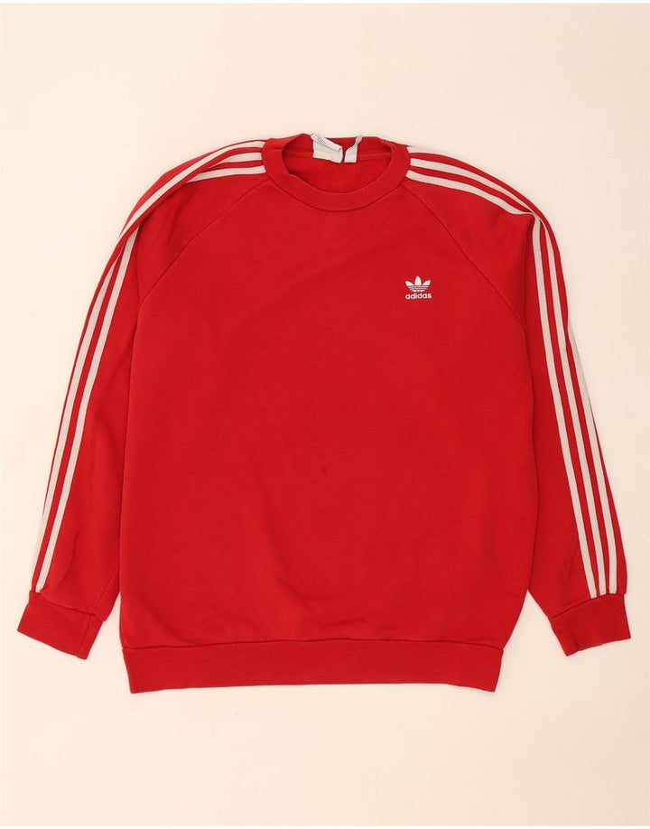 Felpa Adidas Uomo Maglione Grande Rosso Cotone