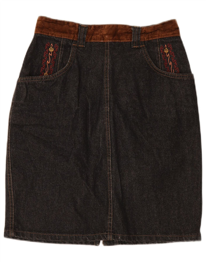 Gonna di jeans a vita alta da donna STEFANEL IT 46 Large W28 Cotone grigio