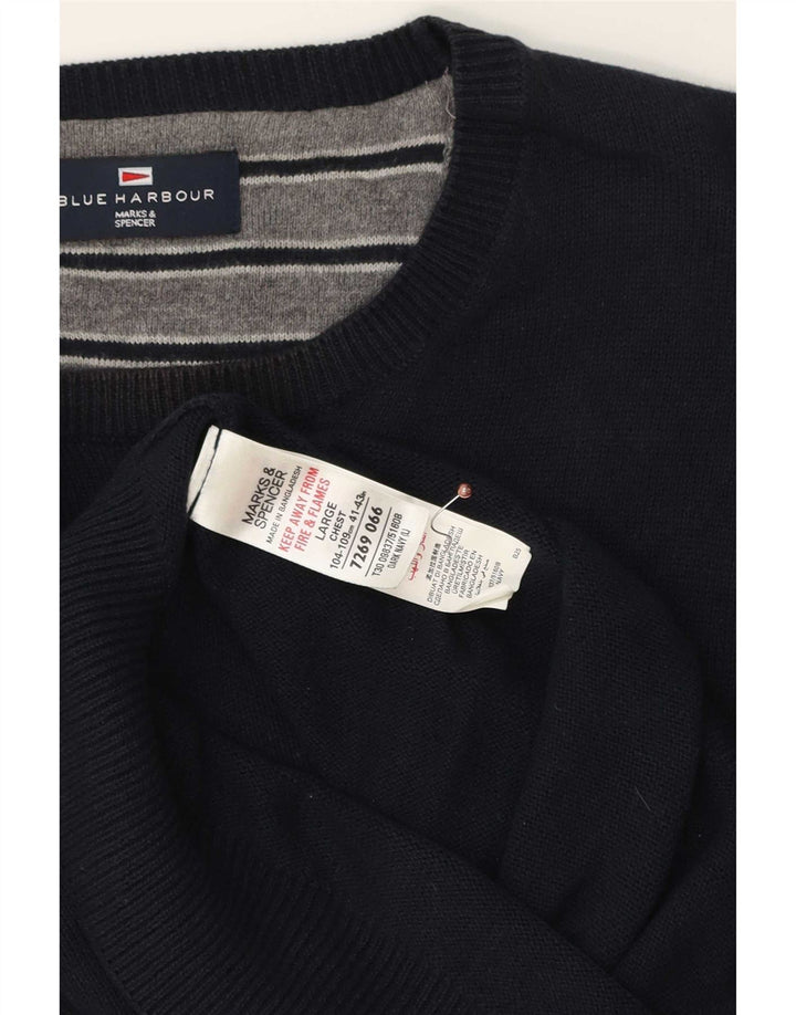 Marks & Spencer Maglione da uomo con scollo a barca blu Harbour Large Navy