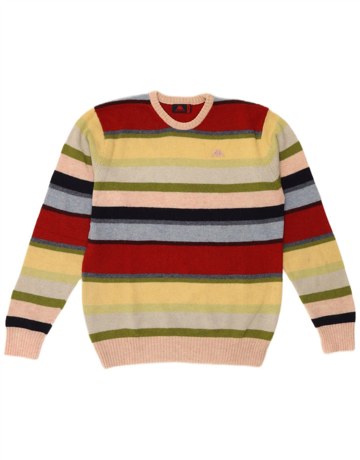 Maglione Kappa da uomo girocollo, maglione a righe grandi, in lana multicolore