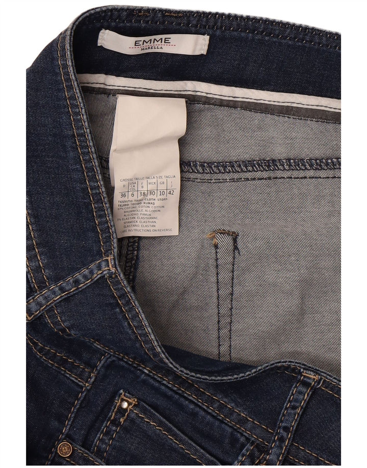 Jeans slim da donna Marella UK 10 piccoli W28 L30 cotone blu