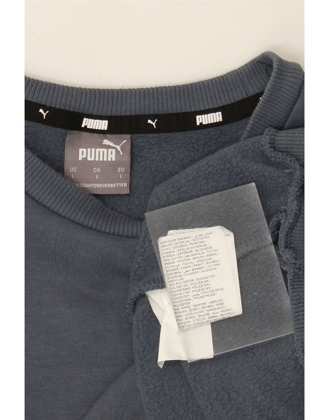PUMA Felpa da uomo Maglione grande in cotone blu navy
