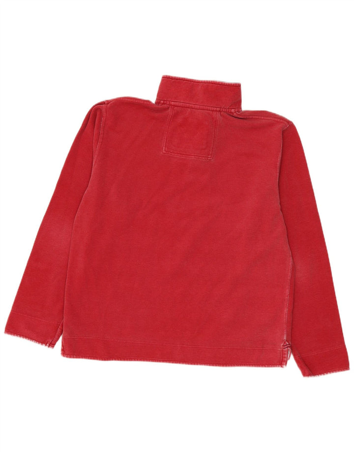 Crew Clothing Felpa con collo con zip da uomo Maglione rosso medio in cotone