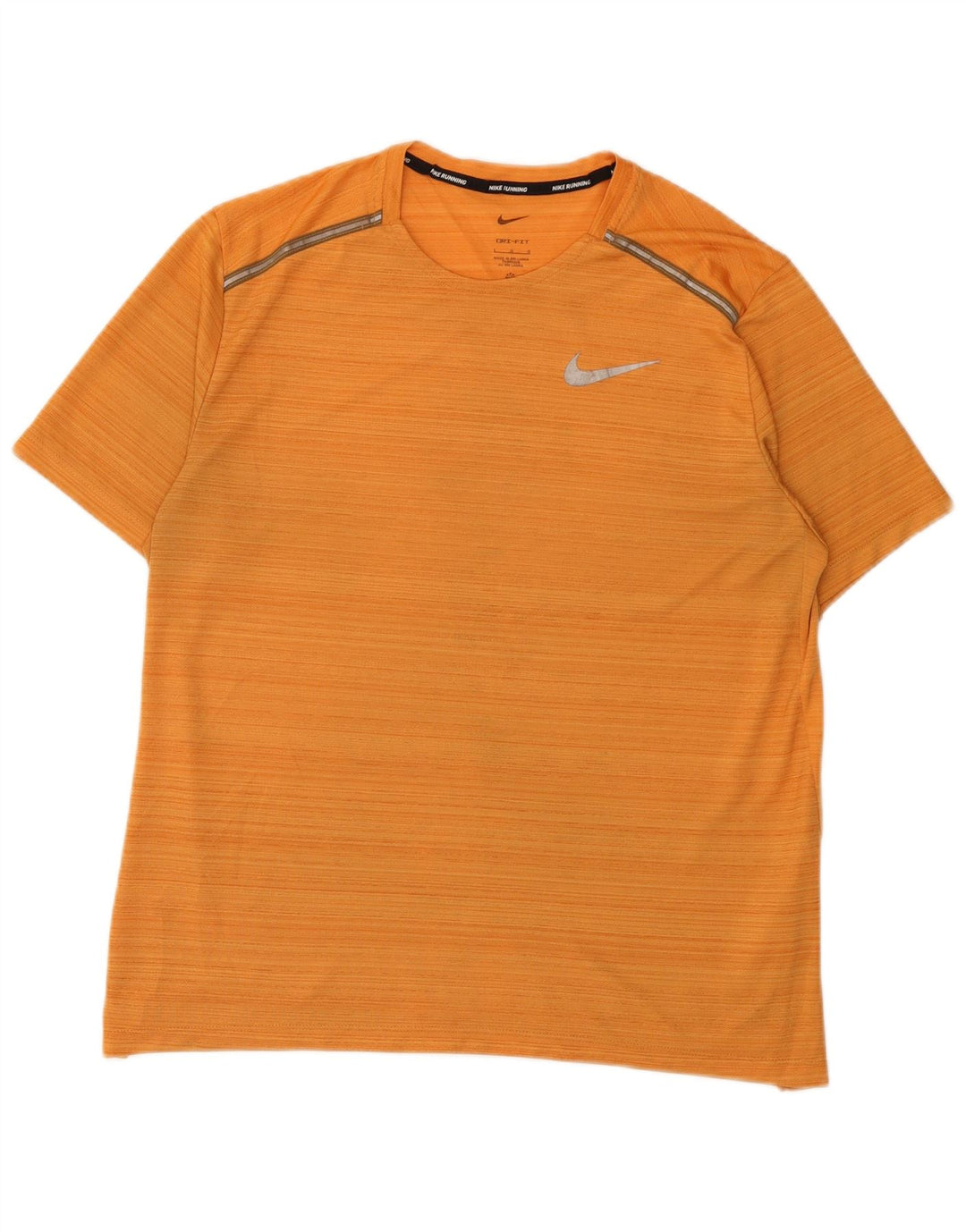 T-shirt Nike Dri Fit da uomo, grande, in poliestere gessato arancione
