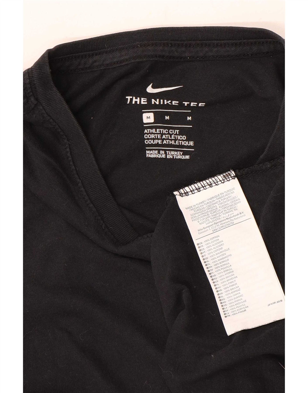 T-shirt grafica Nike da uomo con taglio atletico, cotone medio nero