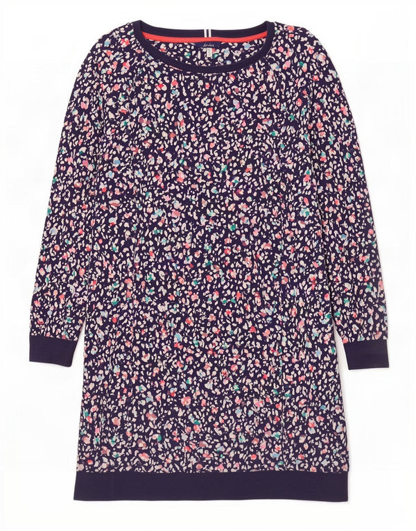 Abito maglione felpa da donna Joules UK 18 XL cotone maculato blu navy