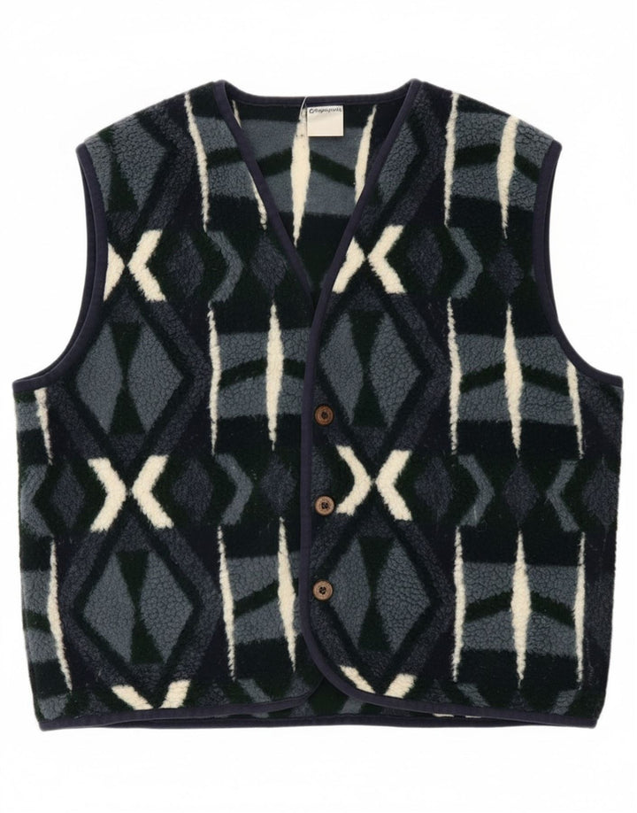 Gilet in pile da uomo Campagnolo UK 38 medio poliestere geometrico blu navy