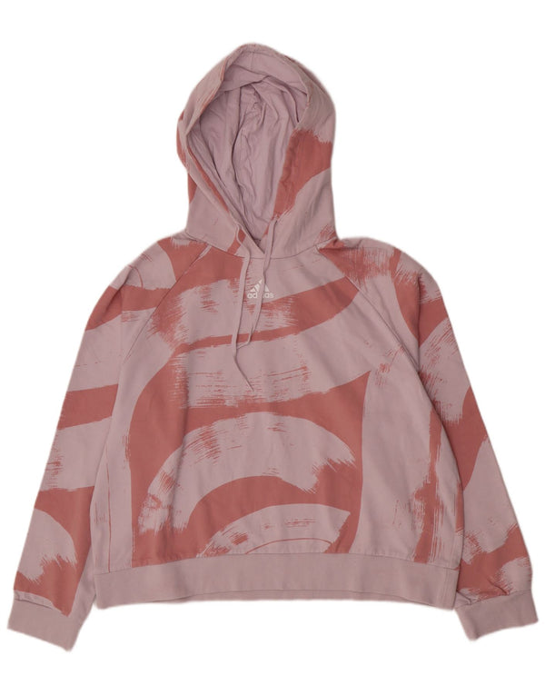 Felpa con cappuccio da donna Adidas Relaxed Fit UK 16//18 Large Pink Colourblock