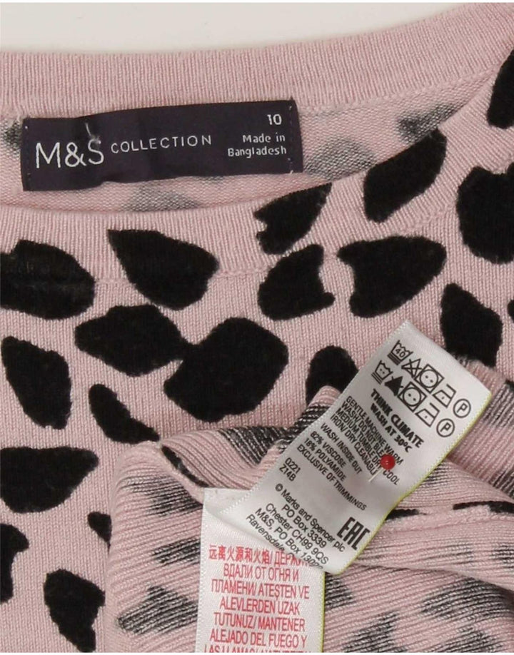 Maglione maglione con scollo a barca da donna Marks & Spencer UK 10 piccolo rosa