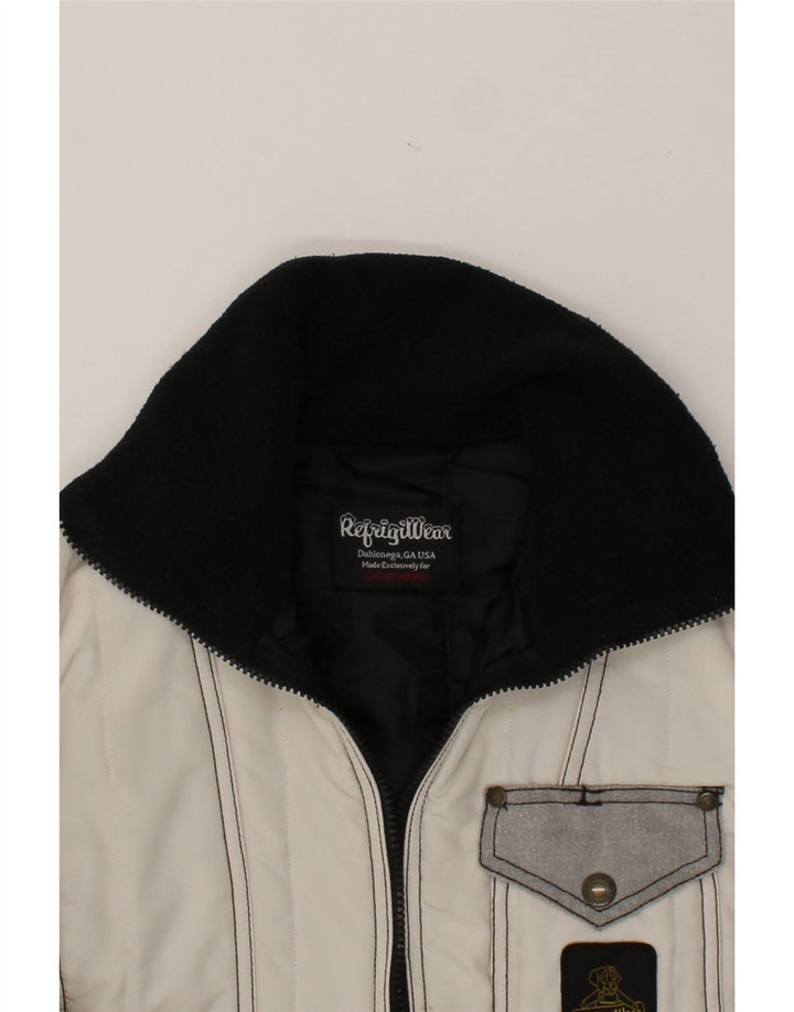 REFRIGIWEAR Womens Windbreaker Jacket UK 10 Small Off White Vintage Refrigiwear and Second-Hand Refrigiwear from Messina Hembry 