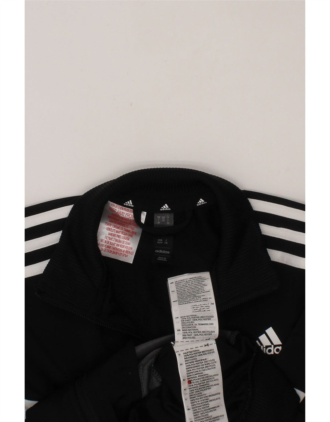 ADIDAS Boys Aeroready Tracksuit Top Jacket 7-8 Years Black Colourblock