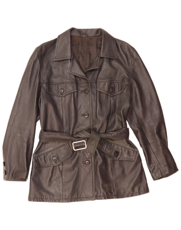 Giacca in Pelle Donna Lavorazione Artigiana IT 44 Pelle Nera Media