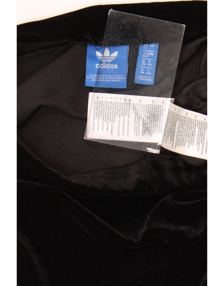 Leggings in velluto da donna Adidas UK 12 poliestere nero medio