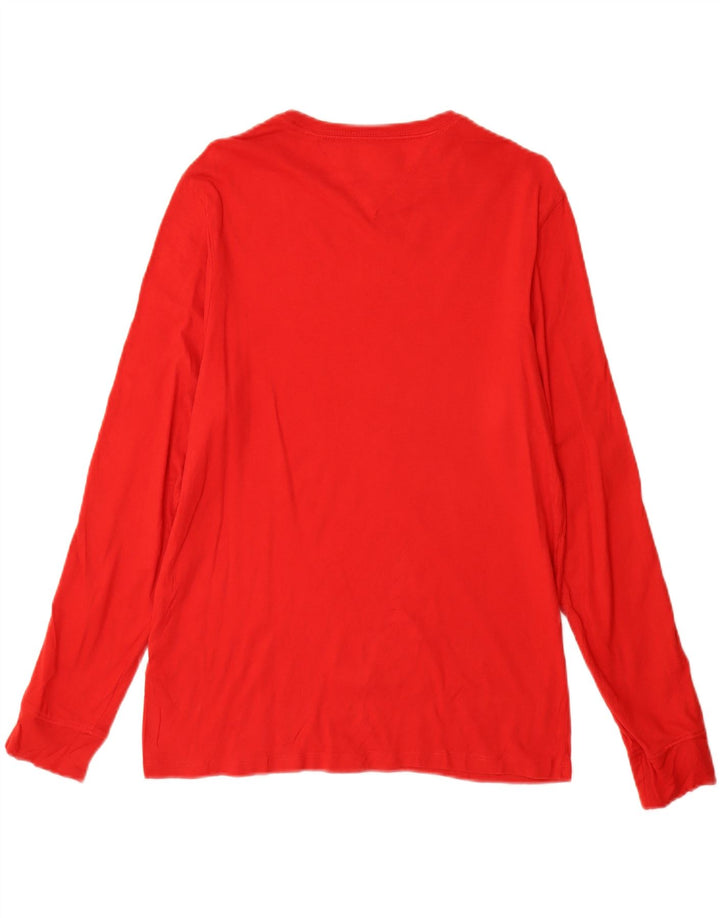 Tommy Hilfiger Uomo Graphic Top Manica Lunga Piccolo Cotone Rosso
