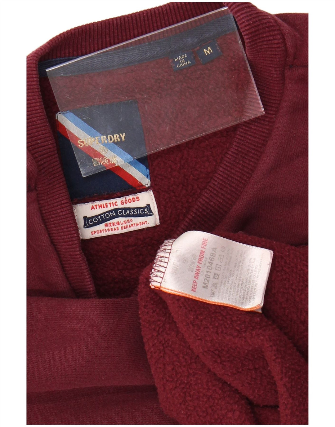 Felpa grafica da uomo SUPERDRY in cotone bordeaux medio