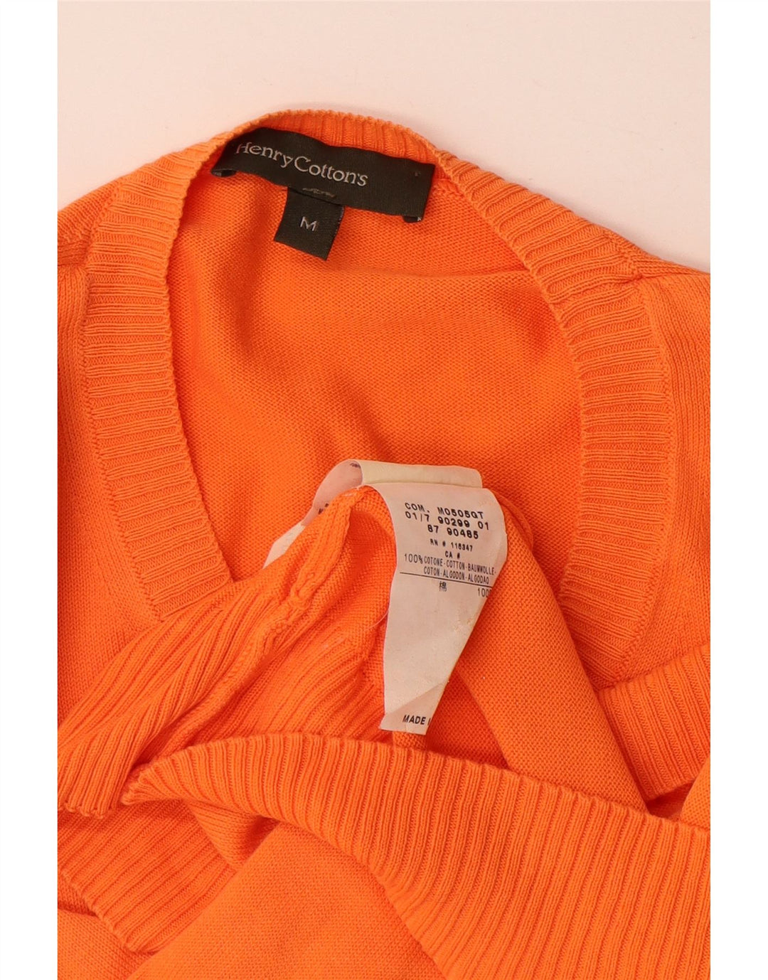 Maglione da uomo girocollo Henry Cottons in cotone arancione medio