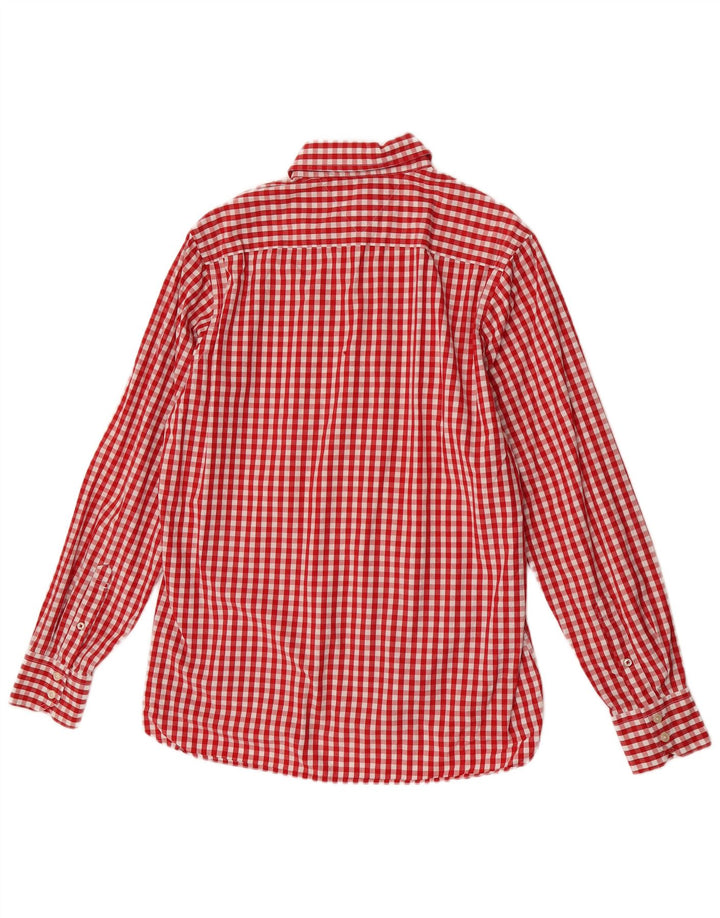 Camicia da uomo Tommy Hilfiger in cotone a quadri rossi medi