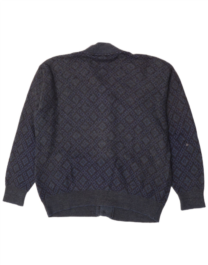 Maglione cardigan da uomo Della Ciana IT 52 Large Blu Navy Argyle/Diamante