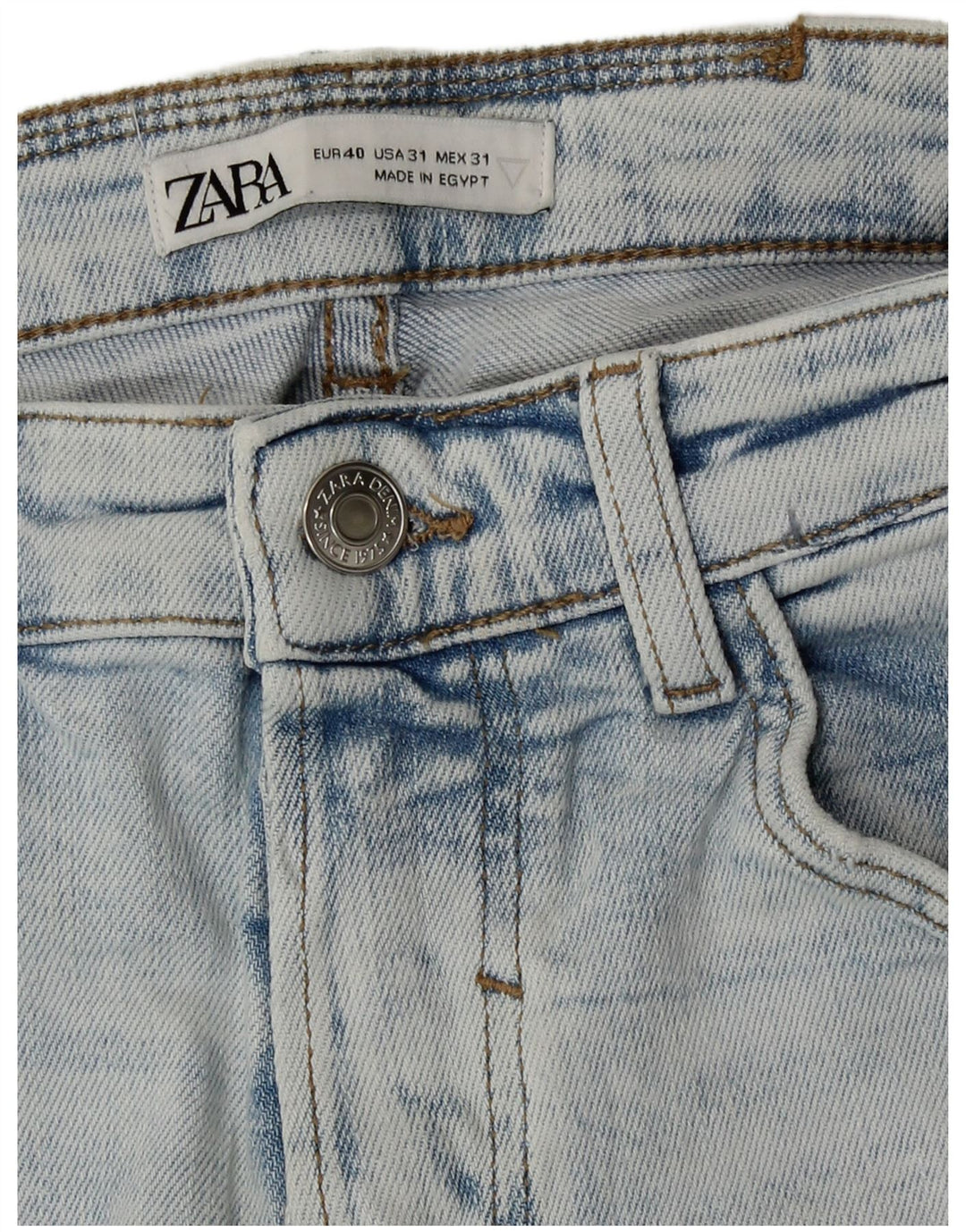 Jeans slim invecchiati da uomo Zara EU 40 medio W31 L29 blu