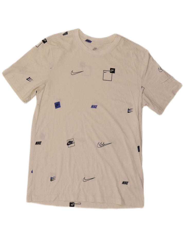 T-shirt grafica da uomo Nike Top in cotone bianco medio