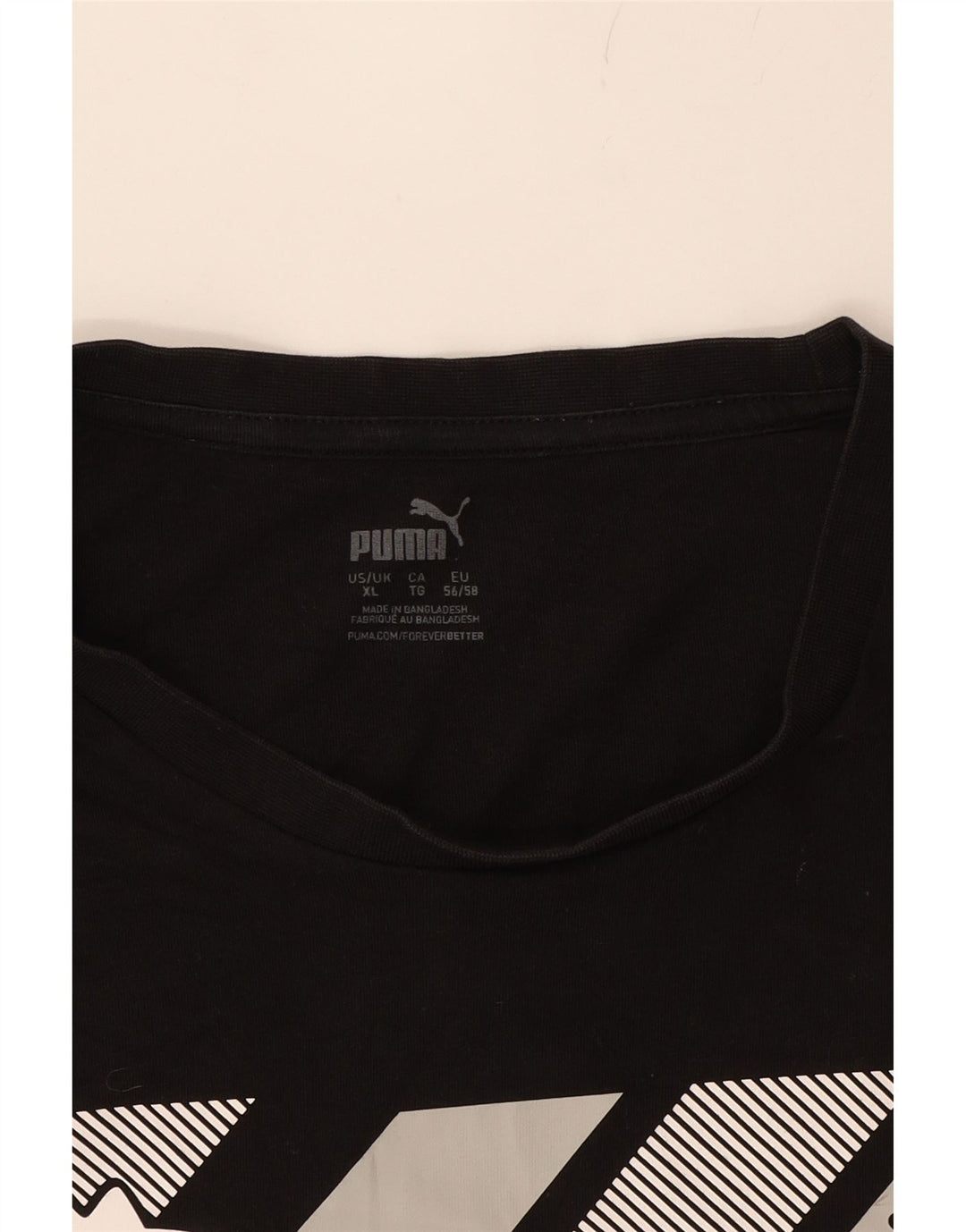 PUMA Mens Graphic T-Shirt Top XL Black Colourblock Vintage Puma and Second-Hand Puma from Messina Hembry 