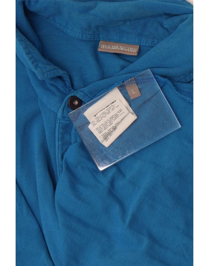 Polo grafica da uomo Napapijri grande in cotone blu