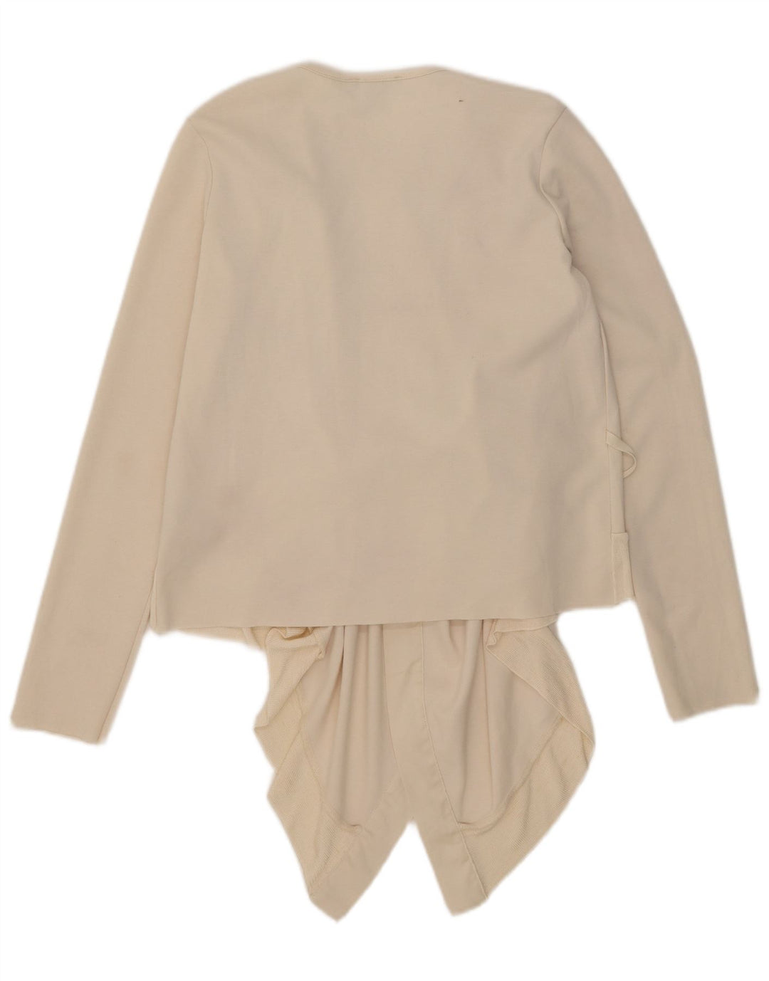 Top cardigan asimmetrico da donna Zara UK 10 piccolo poliestere bianco sporco