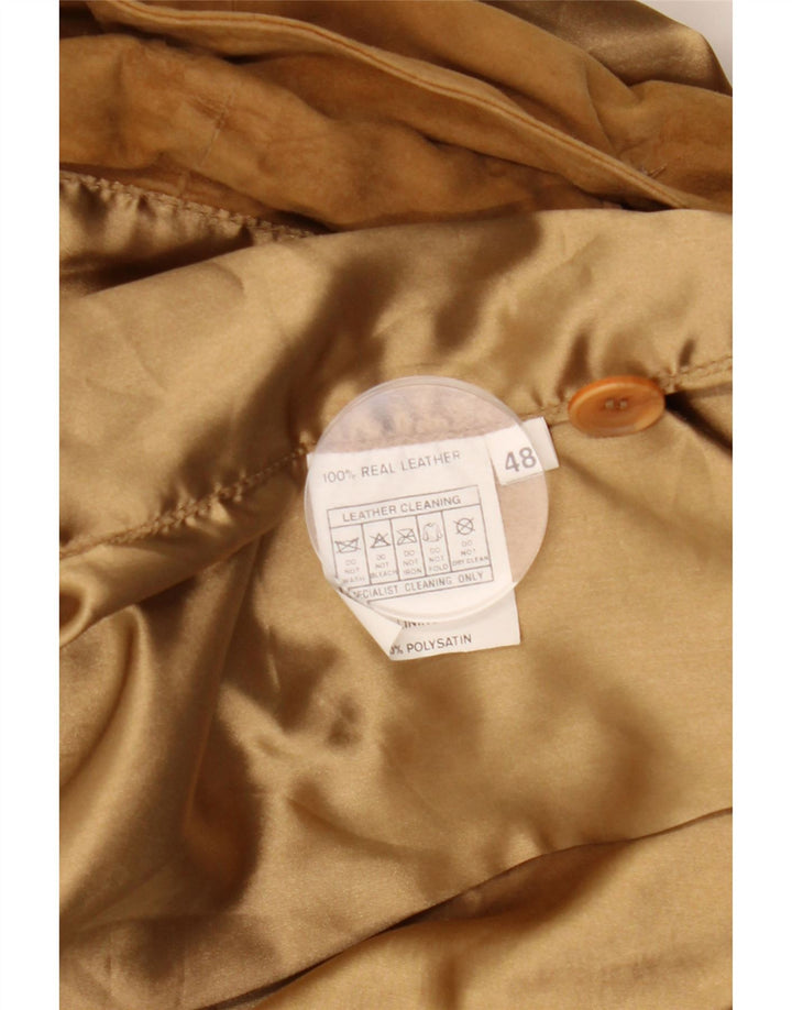 Giubbotto bomber vintage in pelle scamosciata da uomo IT 48 in pelle marrone medio