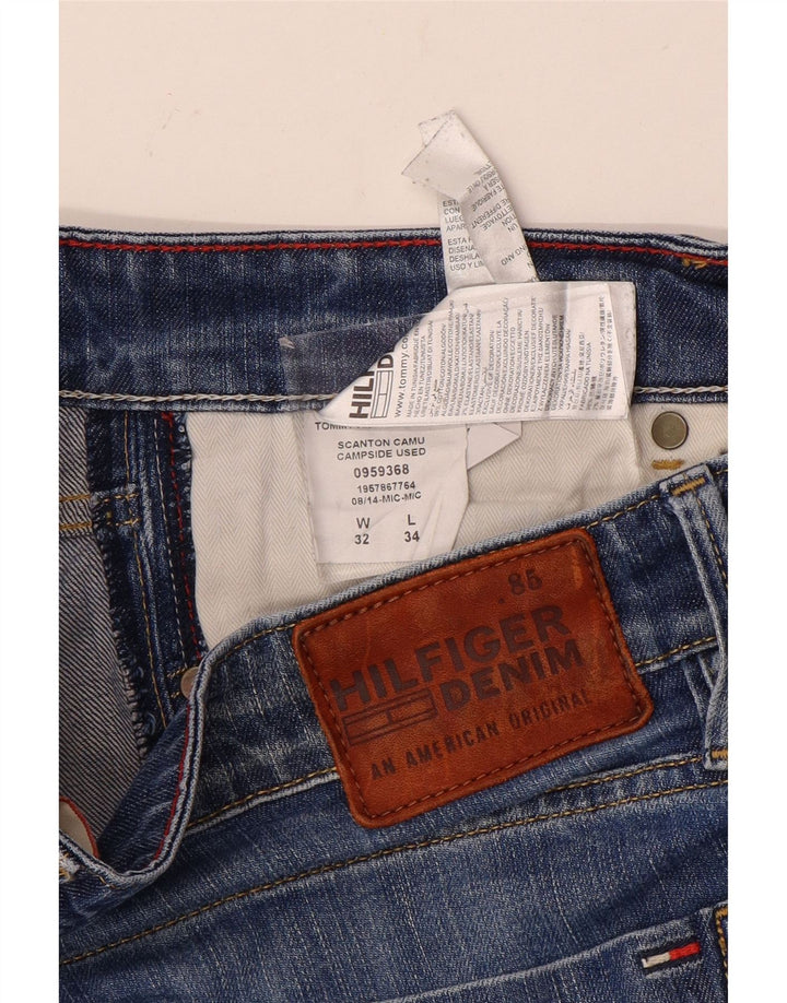 TOMMY HILFIGER Jeans slim effetto consumato da uomo W32 L34 cotone blu