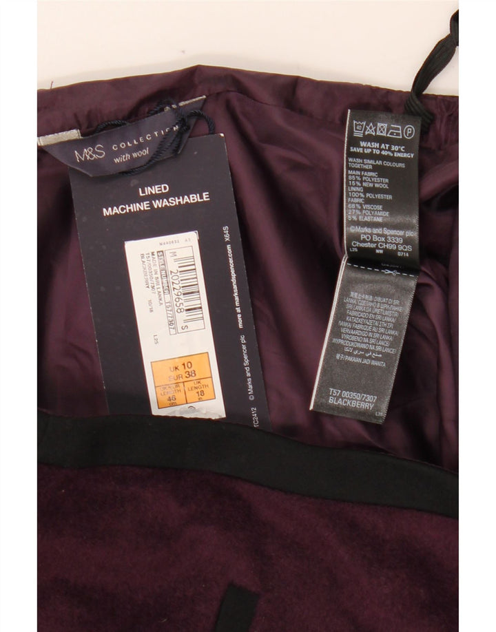 Minigonna da donna MARKS & SPENCER UK 10 piccola W28 poliestere viola