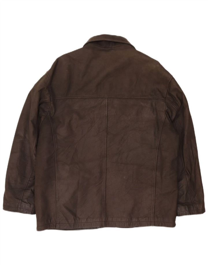 Giacca in pelle da uomo Clinton UK 40 grande in pelle marrone
