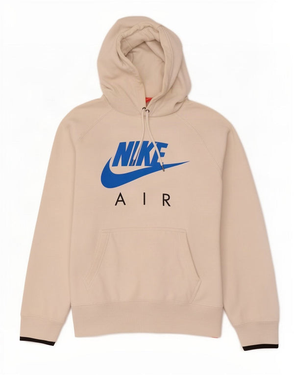 Felpa con cappuccio grafica Nike da uomo grande in cotone bianco sporco