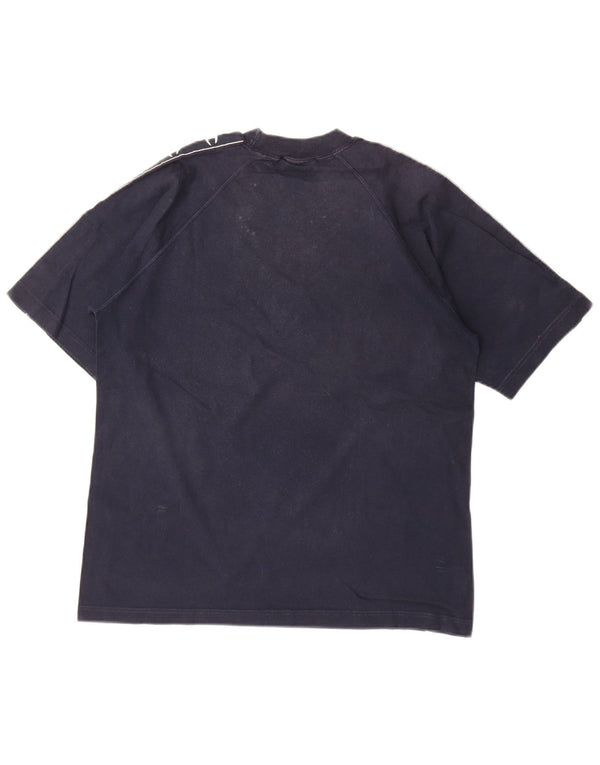 T-shirt grafica da uomo Champion Top in cotone color block medio blu navy