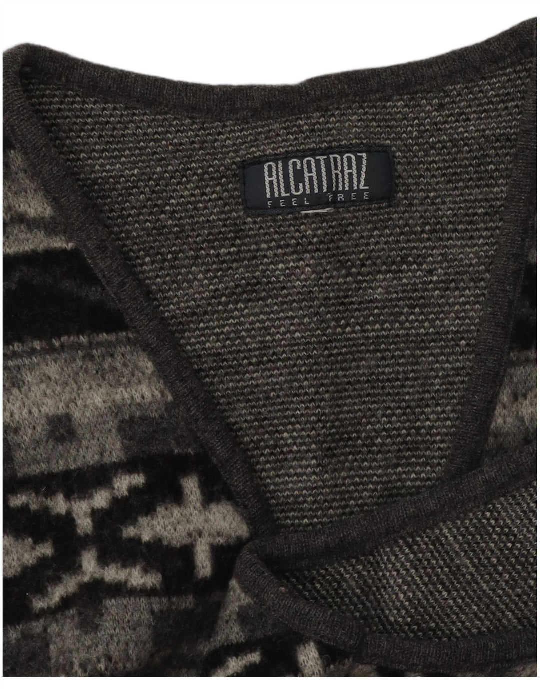 Maglione cardigan senza maniche da uomo Alcatraz piccolo grigio geometrico