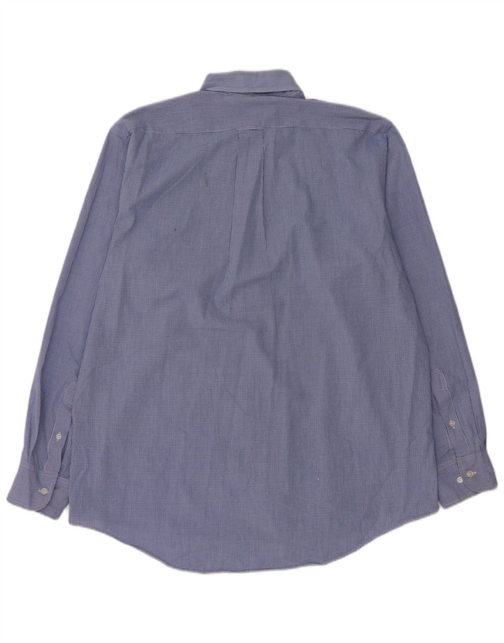 Camicia da uomo Izod grande in cotone a quadretti blu