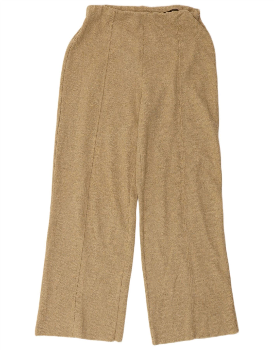 Pantaloni da tuta a vita alta da donna Zara UK 12 Poliestere beige medio