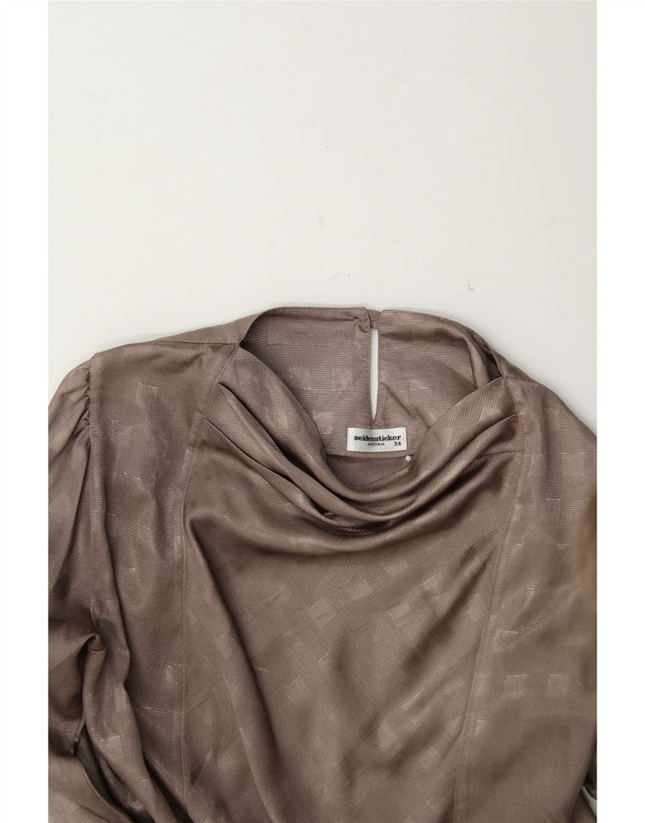 SEIDENSTICKER Womens Oversized Blouse Top EU 36 Small Grey Geometric Vintage Seidensticker and Second-Hand Seidensticker from Messina Hembry 