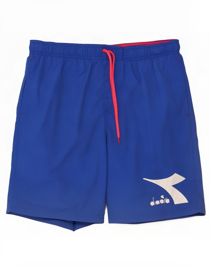 Pantaloncini da bagno grafici da uomo Diadora blu medio in poliestere