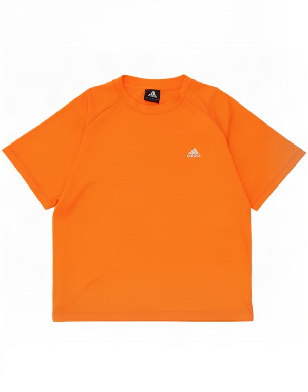 T-shirt Adidas Climalite da uomo Top in poliestere arancione medio