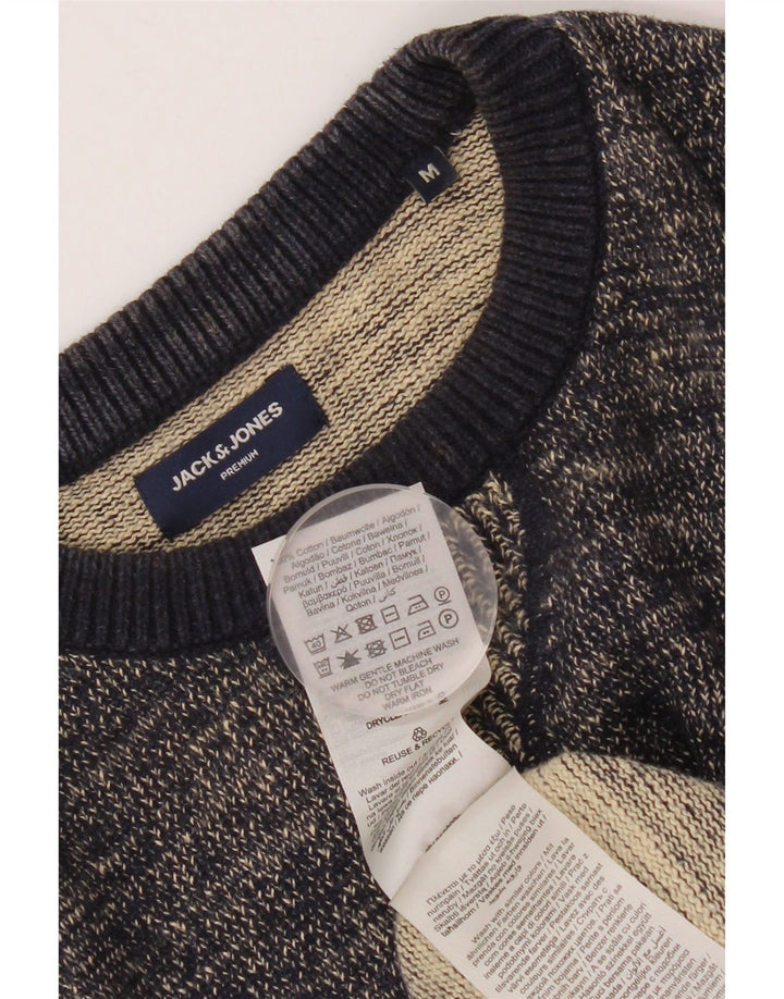 JACK & JONES Maglione maglione girocollo da uomo in cotone screziato blu navy medio