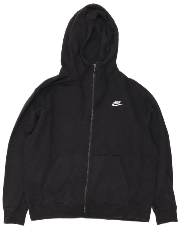 Felpa con cappuccio e zip Nike da uomo XL in cotone nero