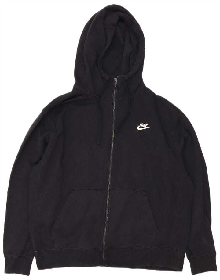 Felpa con cappuccio e zip Nike da uomo XL in cotone nero