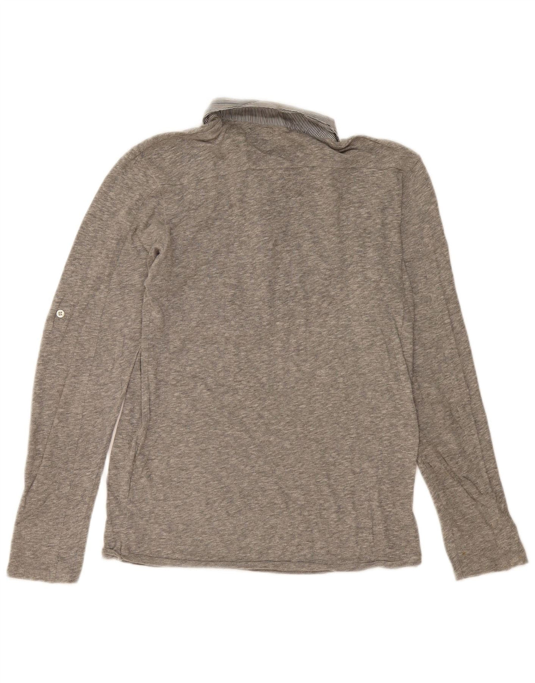 Polo Zara da uomo a maniche lunghe grigio medio screziato