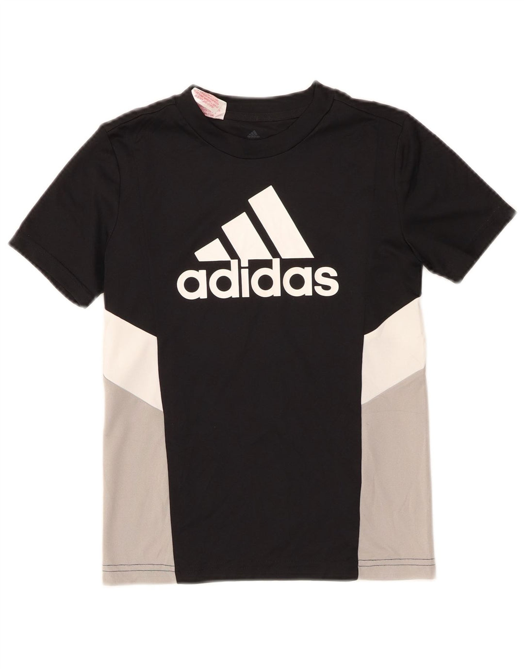 T-shirt grafica da ragazzo Adidas Top 9-10 anni in poliestere color block nero