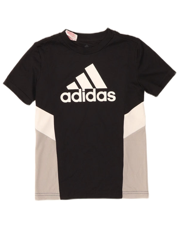 T-shirt grafica da ragazzo Adidas Top 9-10 anni in poliestere color block nero