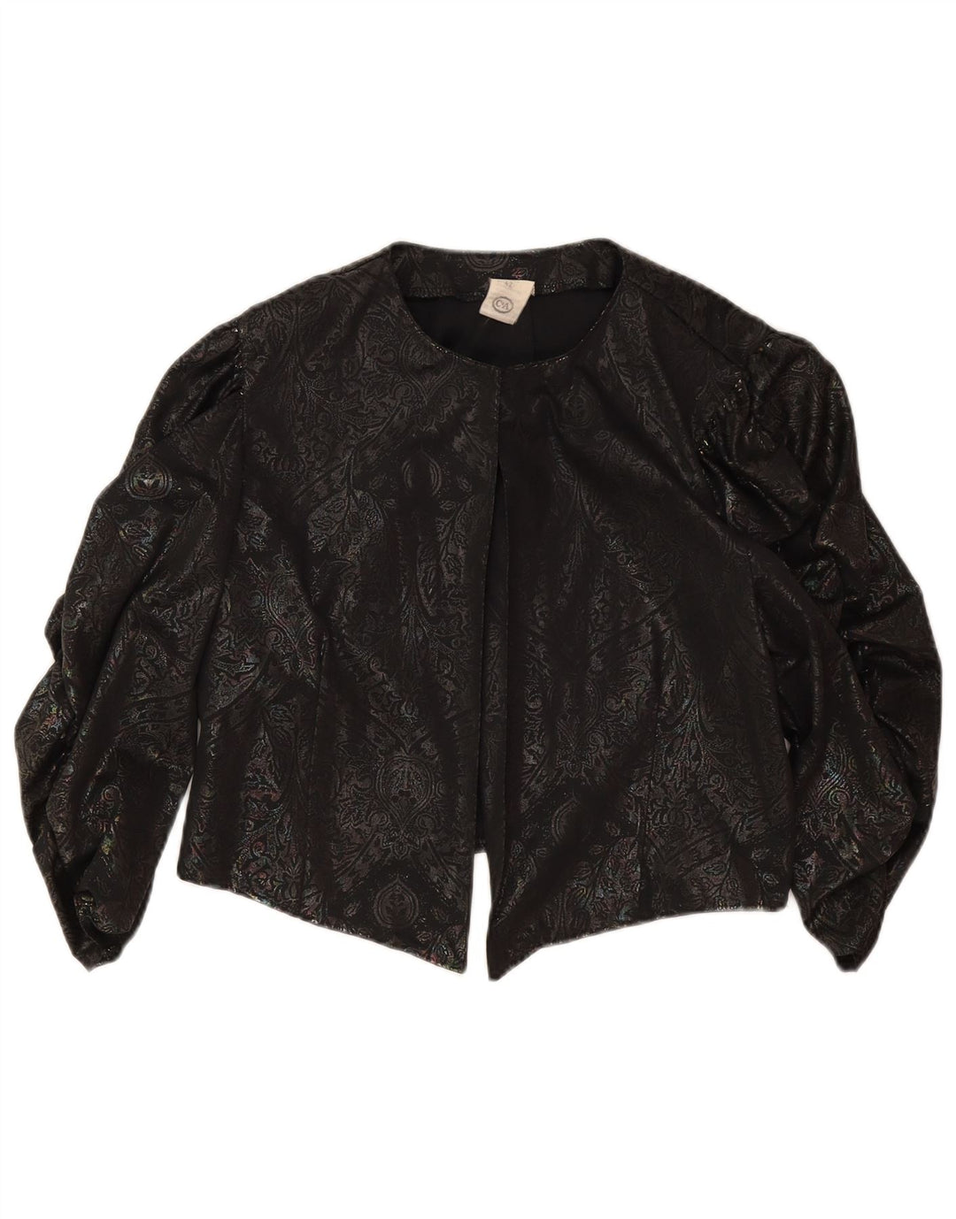 C&A Top Bolero da donna con maniche a 3/4 IT 42 Medio Nero Paisley