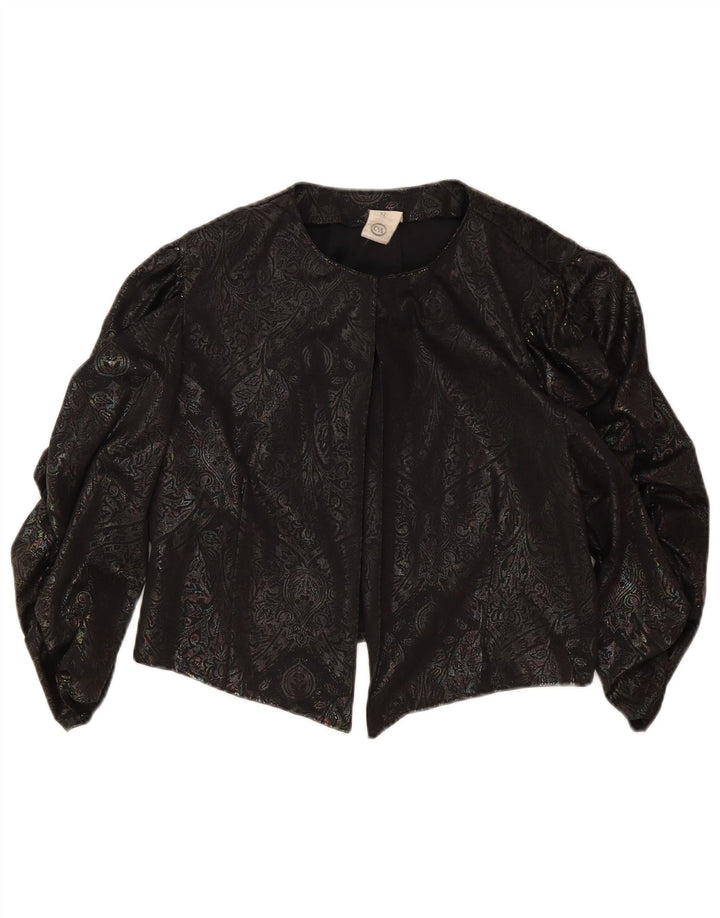 C&A Top Bolero da donna con maniche a 3/4 IT 42 Medio Nero Paisley